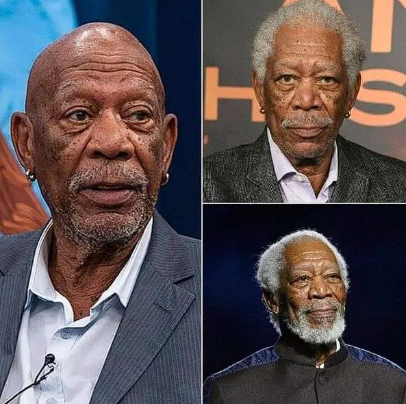 Morgan Freeman Wearing Earrings