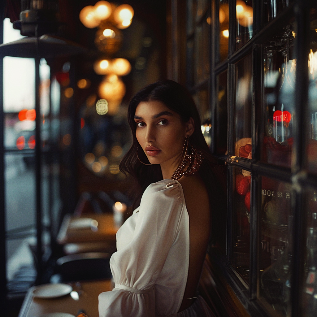 A woman in a restaurant | Source: Midjourney