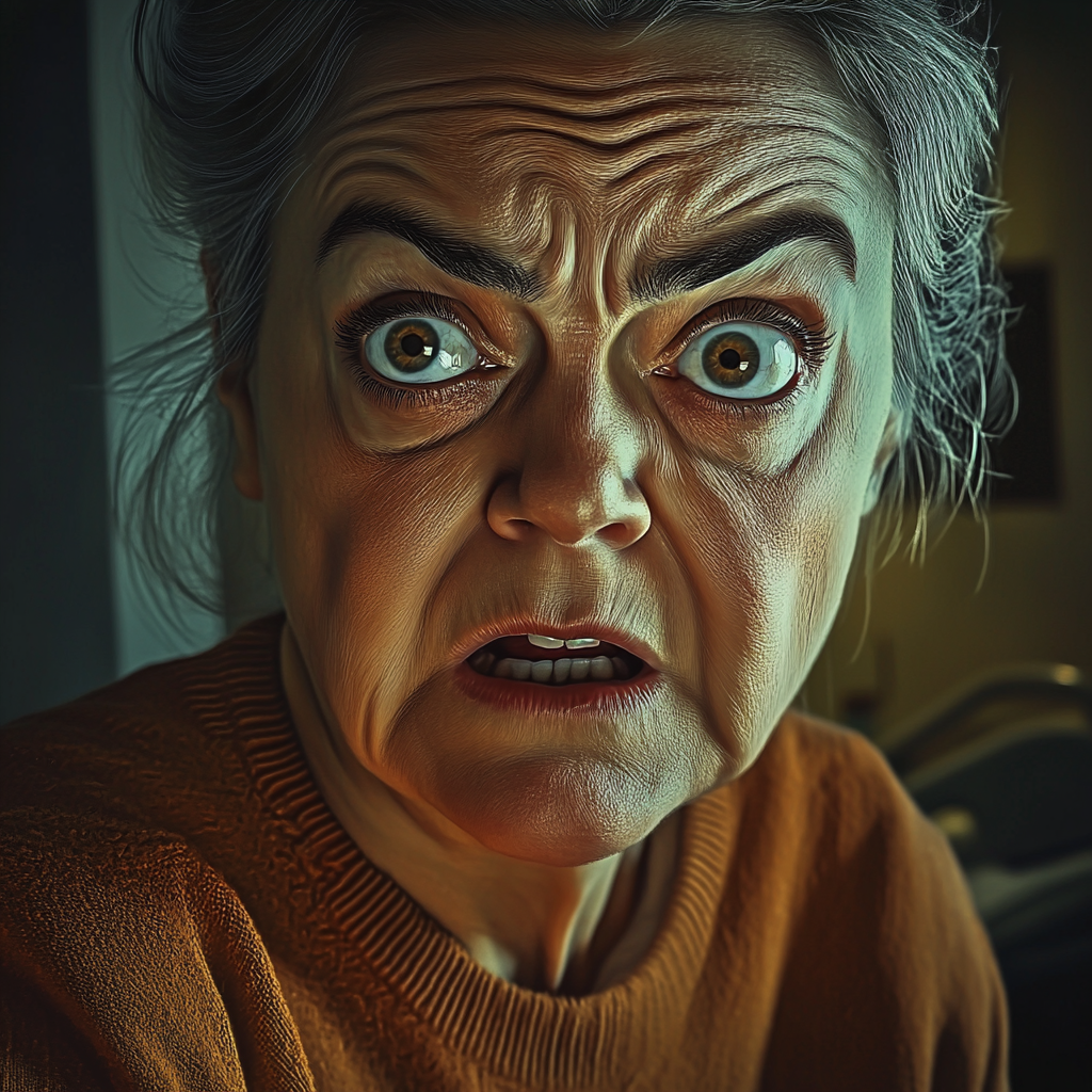 An angry senior woman | Source: Midjourney