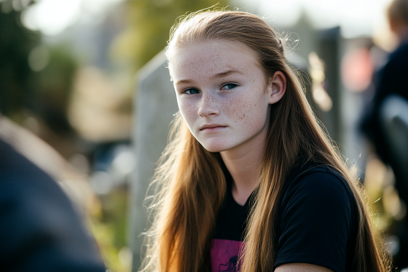 A teen girl in a graveyard | Source: Midjourney