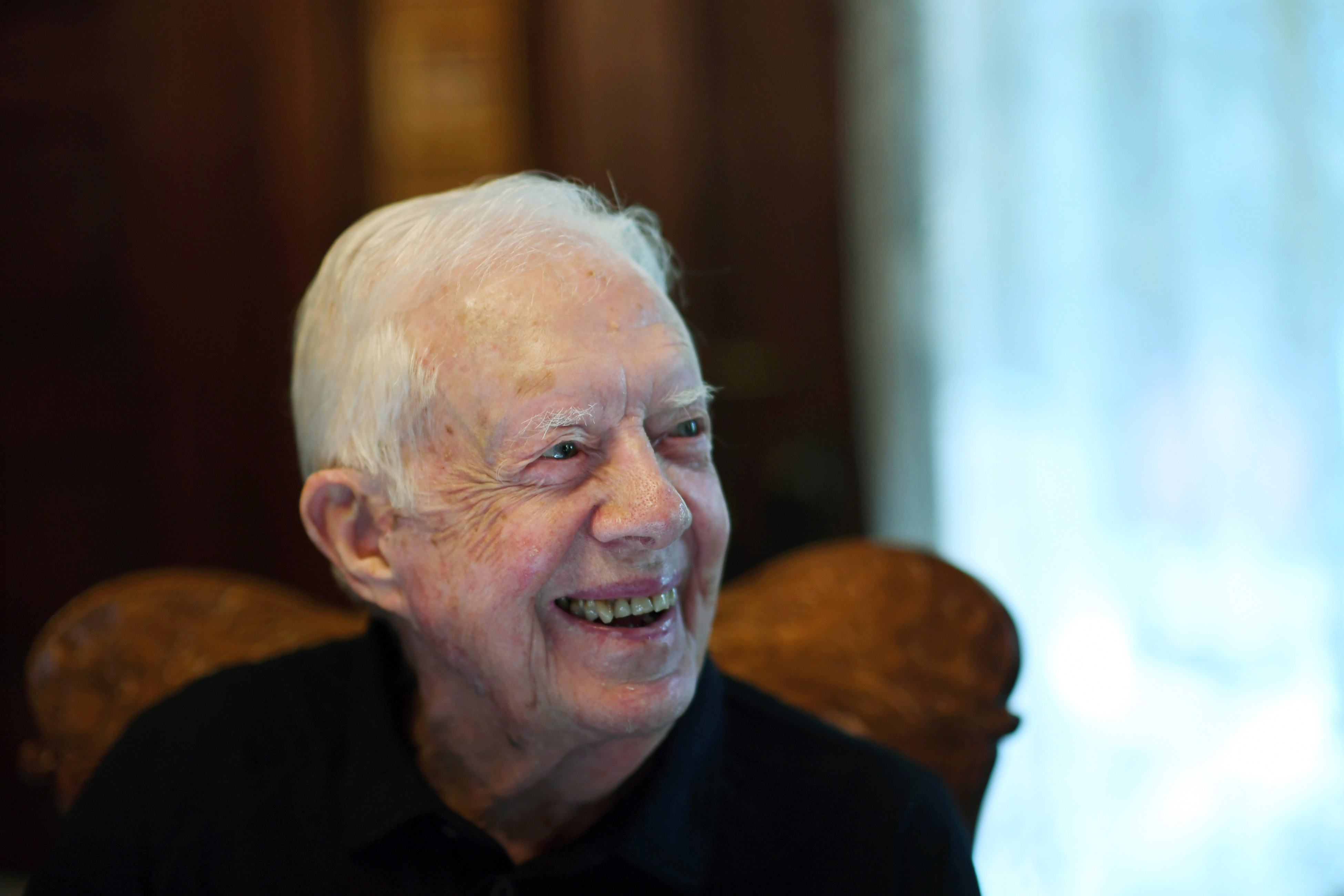 Jimmy Carter photographed having dinner at a friend's house in Plains, Georgia on August 4, 2018 | Source: Getty Images