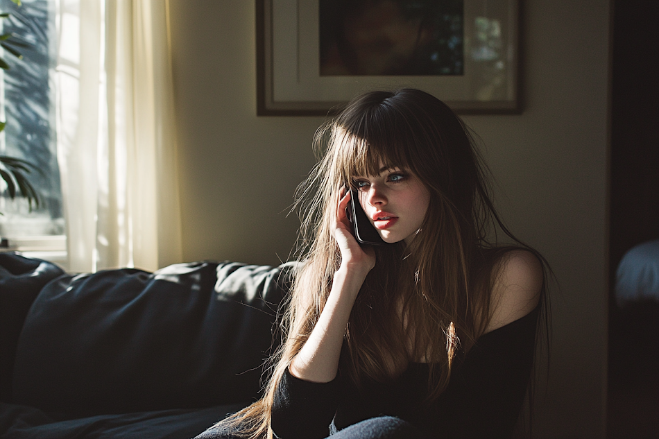 A young lady talking on the phone | Source: Midjourney