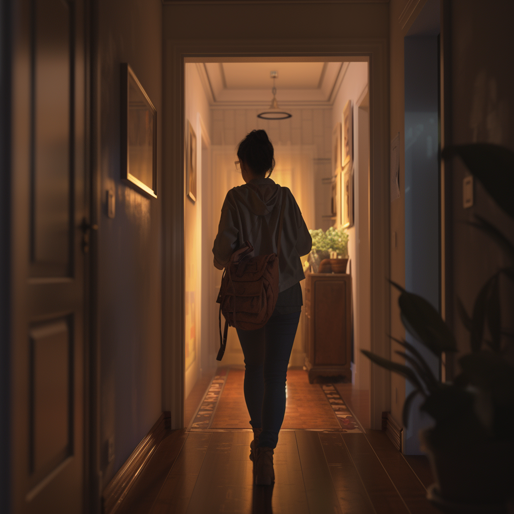 A woman walking away | Source: Midjourney