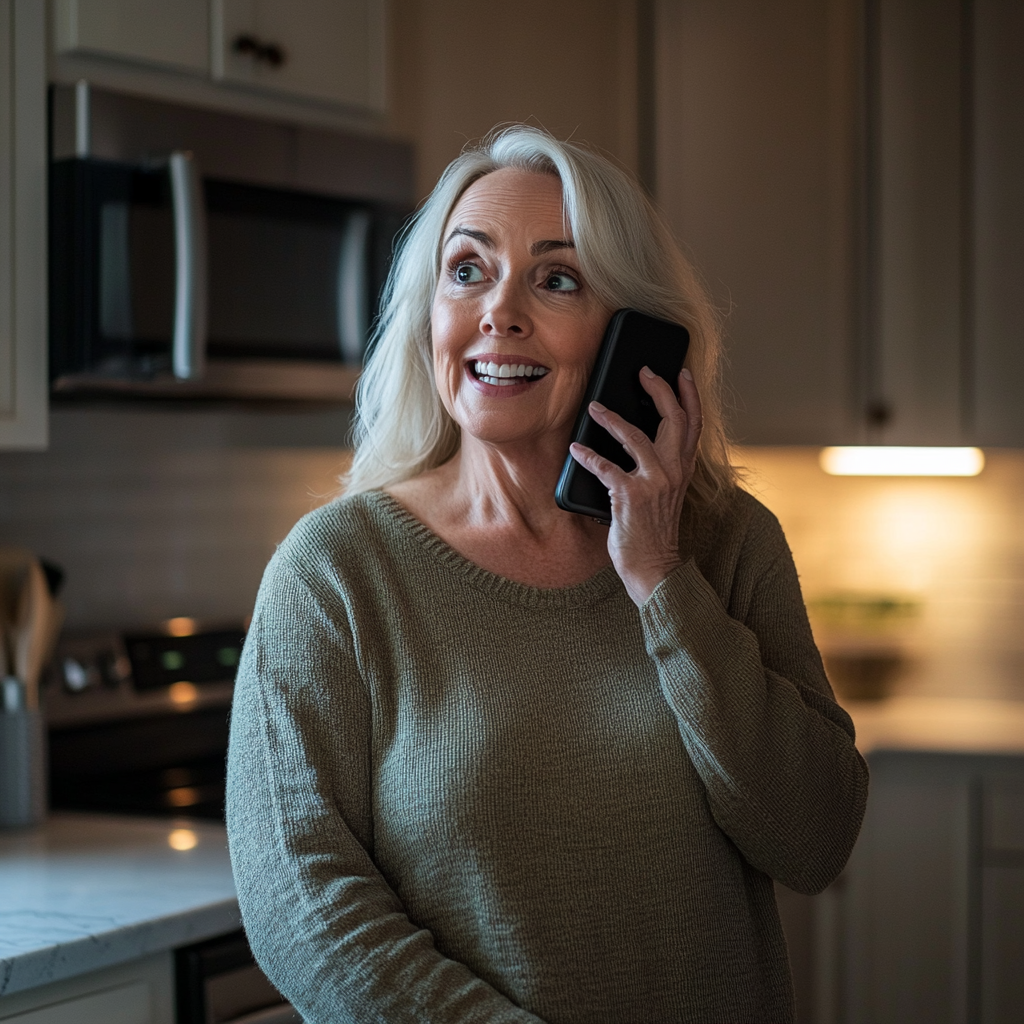 A woman talking on the phone | Source: Midjourney