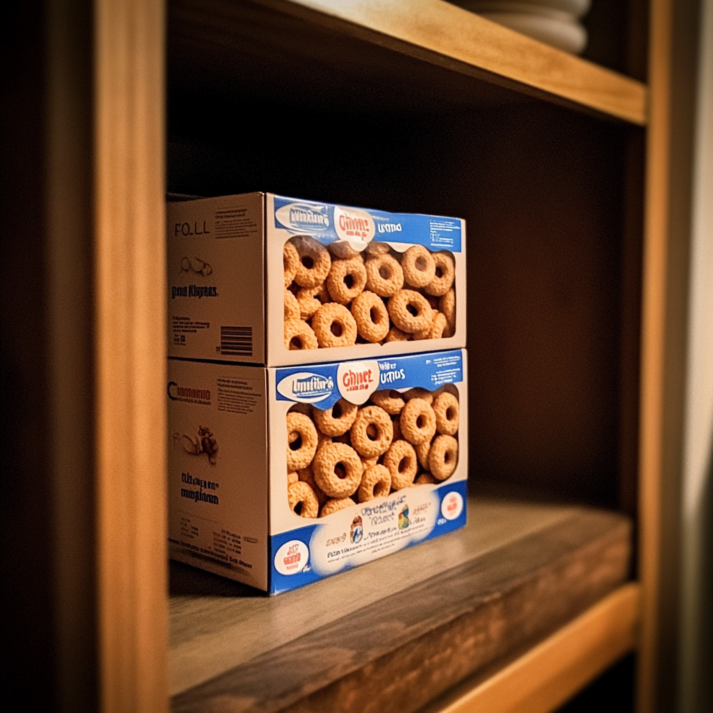 Boxes of cereal on a shelf | Source: Midjourney