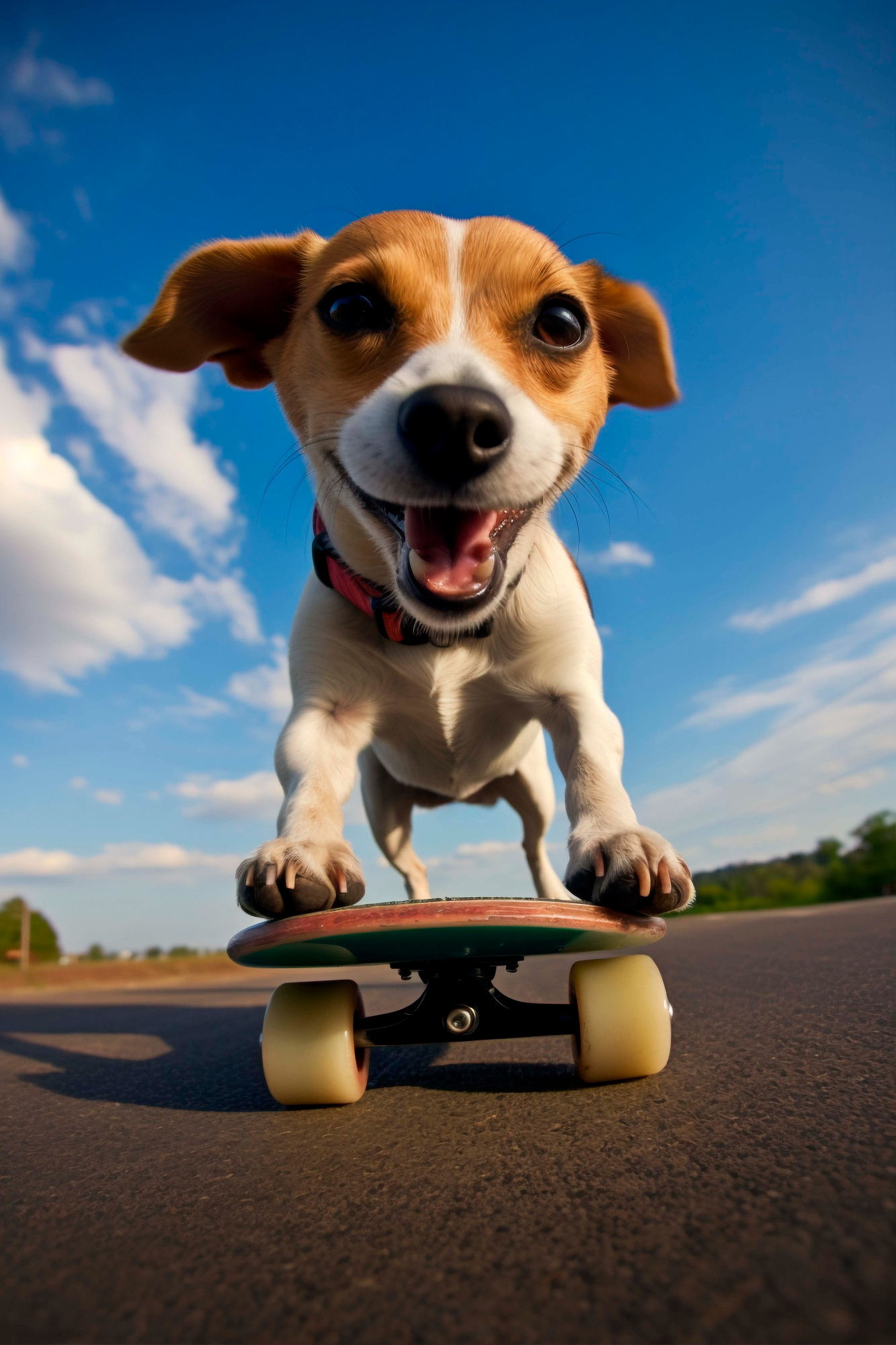 A closeup of a dog on a skateboard | Source: Freepik