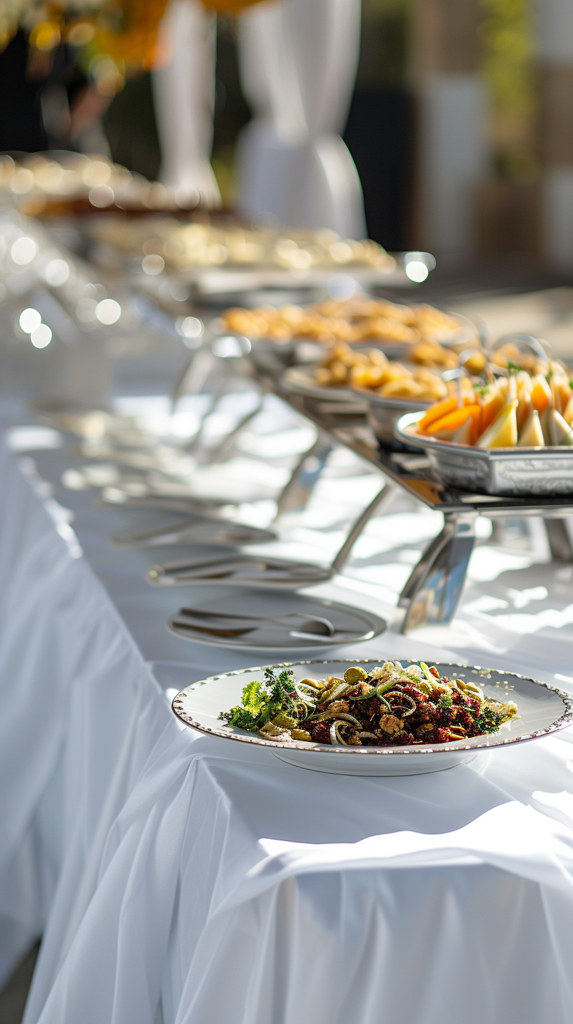 A wedding buffet | Source: Midjourney