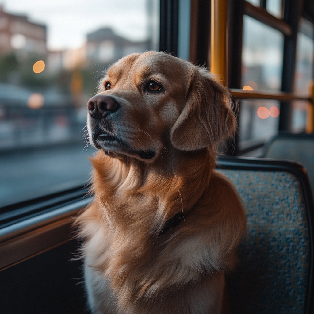 A dog traveling in a bus | Source: Midjourney