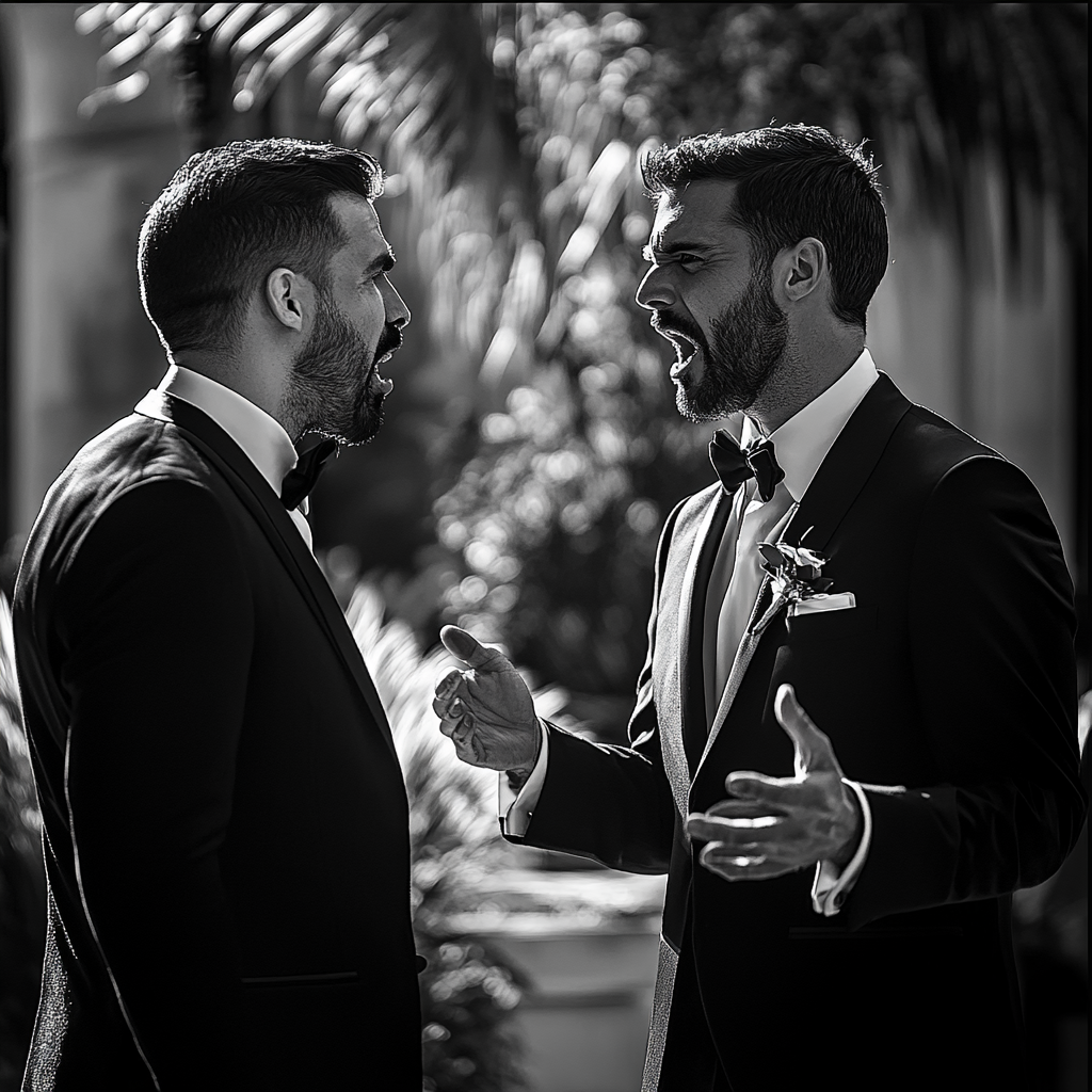 Groom arguing with his brother | Source: Midjourney