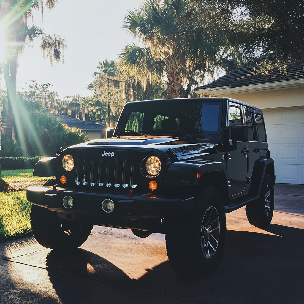 A Jeep parked in a driveway | Source: Midjourney