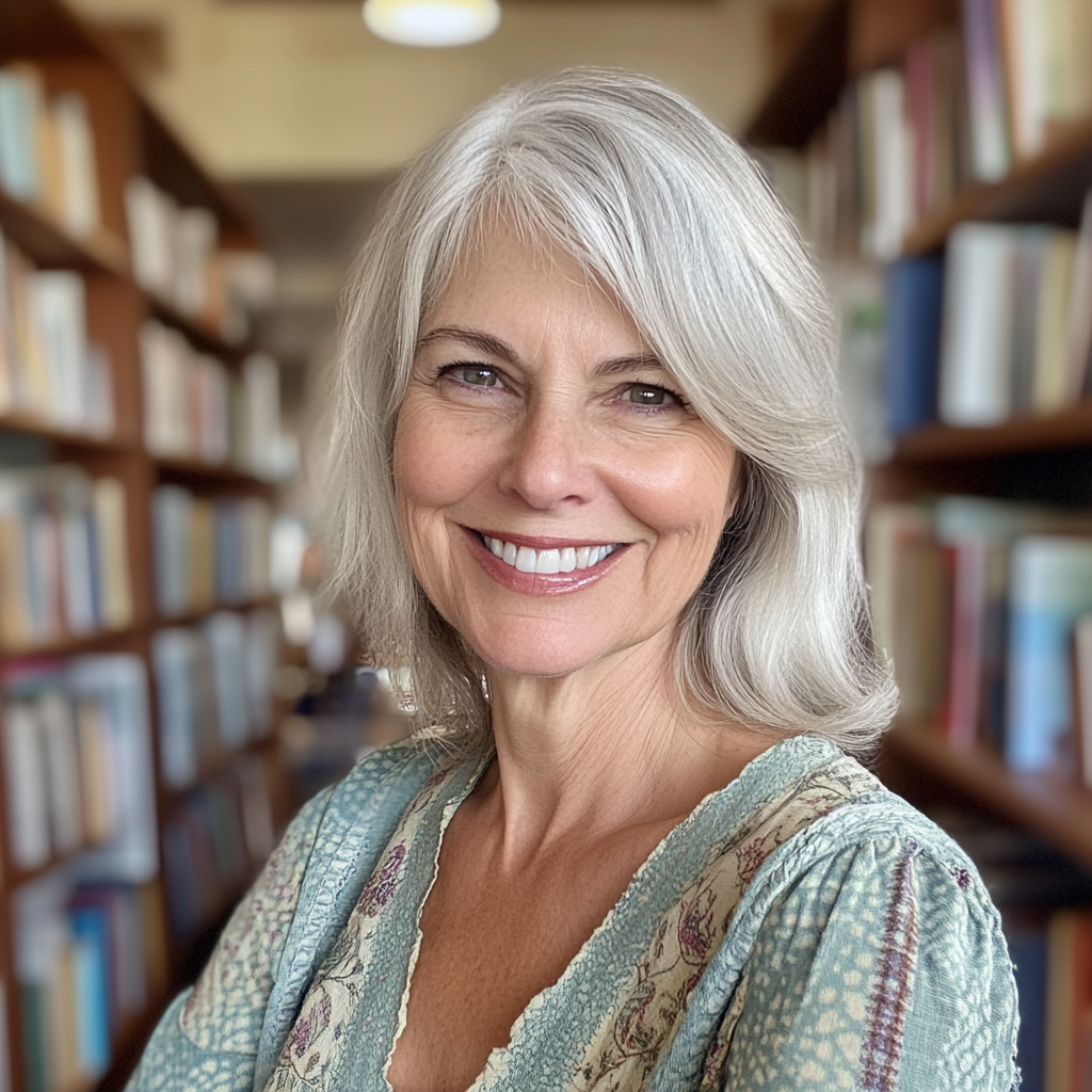 A smiling librarian | Source: Midjourney