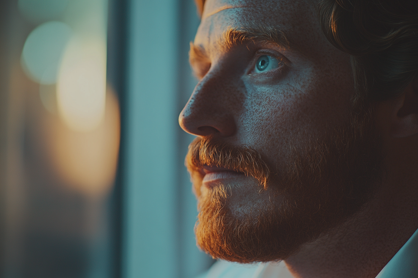 A man looking outside the window, thinking | Source: Midjourney