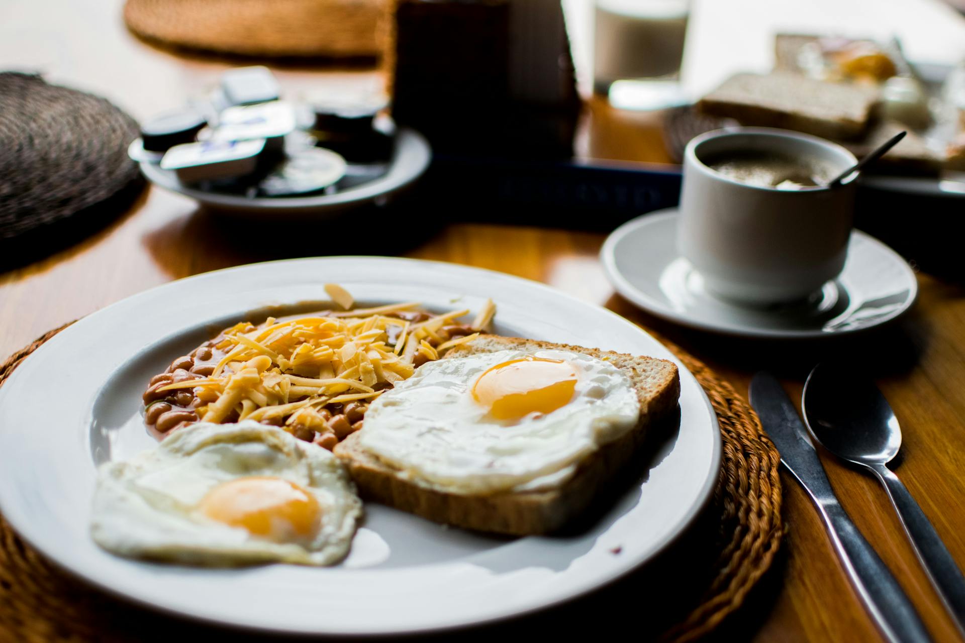 Breakfast laid out on table | Source: Pexels